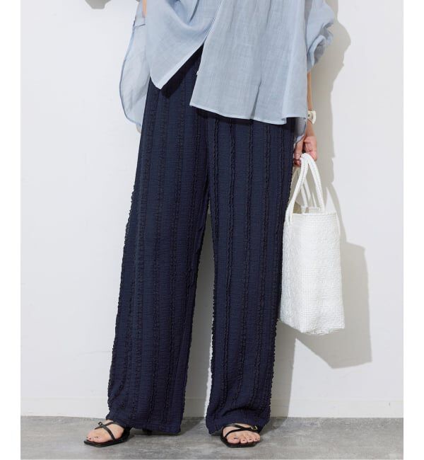 SLOBE IENA「《シリーズあり/予約》カットフリルパンツ」|その他|ネイビー