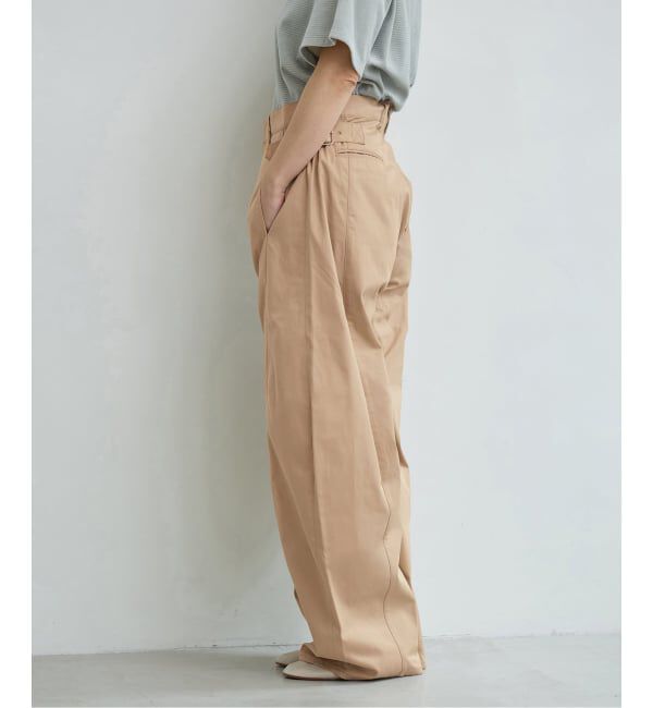 IENA LA BOUCLE「NEPLA. ネプラ サイドWベルトカーブパンツ IS02A-6S」|デニム|