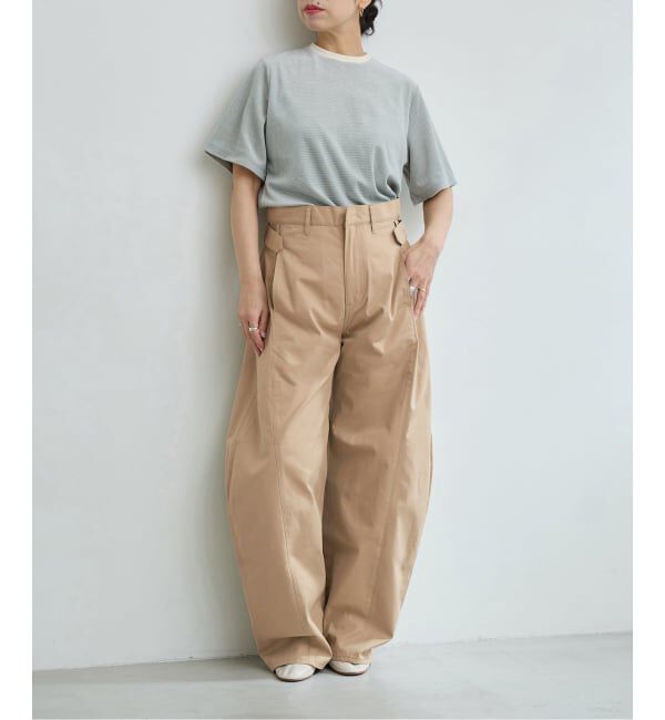 IENA LA BOUCLE「NEPLA. ネプラ サイドWベルトカーブパンツ IS02A-6S」|デニム|