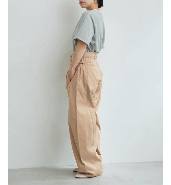 IENA LA BOUCLE「NEPLA. ネプラ サイドWベルトカーブパンツ IS02A-6S」|デニム|