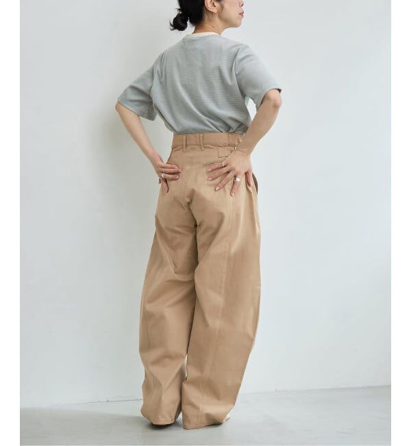 IENA LA BOUCLE「NEPLA. ネプラ サイドWベルトカーブパンツ IS02A-6S」|デニム|