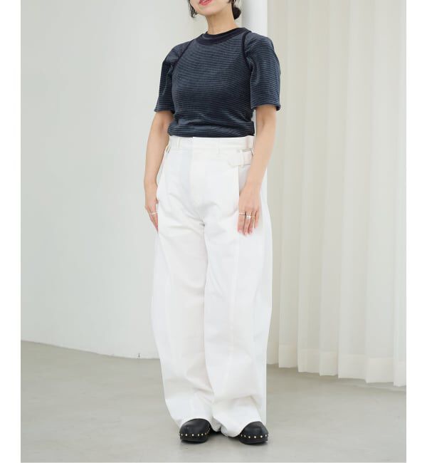 IENA LA BOUCLE「NEPLA. ネプラ サイドWベルトカーブパンツ IS02A-6S」|デニム|