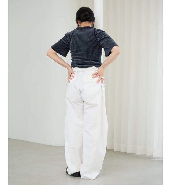 IENA LA BOUCLE「NEPLA. ネプラ サイドWベルトカーブパンツ IS02A-6S」|デニム|