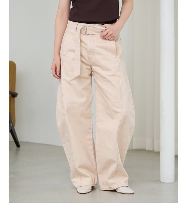 IENA LA BOUCLE「NEPLA. ネプラ カーブベルトパンツ WOCBT-6S」|デニム|