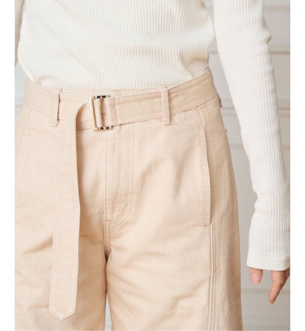 IENA LA BOUCLE「NEPLA. ネプラ カーブベルトパンツ WOCBT-6S」|デニム|