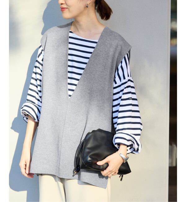 SLOBE IENA「《WEB限定/追加予約》ダブルフェイスコットンニットベスト」|ベスト・ジレ|