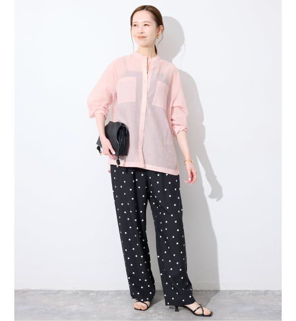 SLOBE IENA「《予約》シアーバンドカラーシャツ」|シャツ・ブラウス|