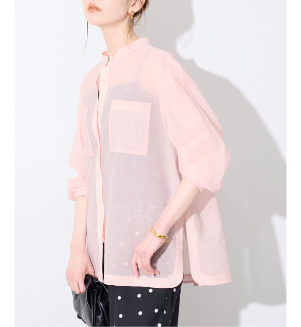 SLOBE IENA「《予約》シアーバンドカラーシャツ」|シャツ・ブラウス|