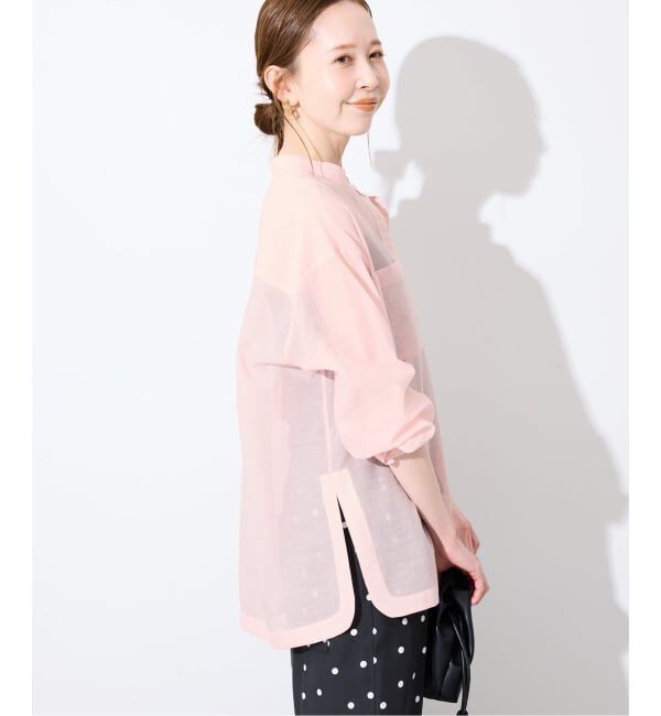 SLOBE IENA「《予約》シアーバンドカラーシャツ」|シャツ・ブラウス|