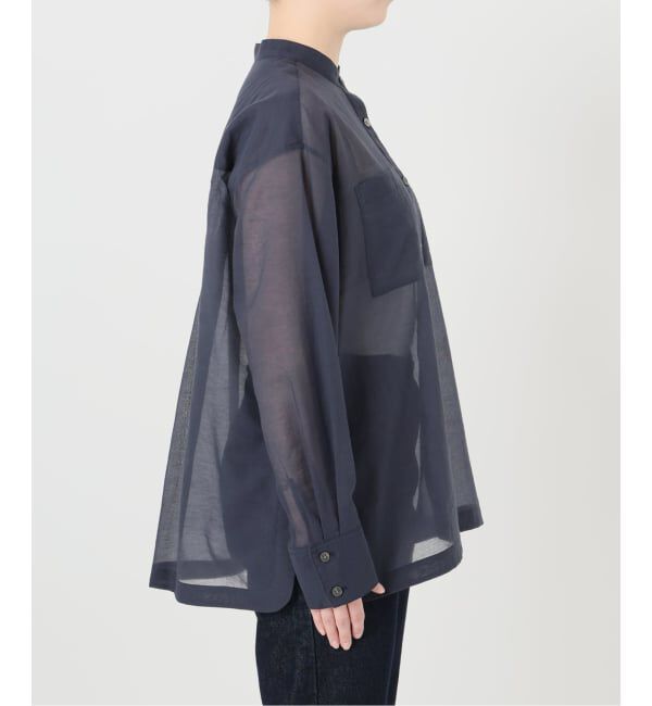 SLOBE IENA「《予約》シアーバンドカラーシャツ」|シャツ・ブラウス|