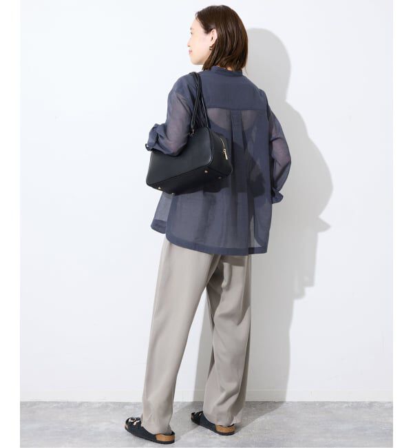 SLOBE IENA「《予約》シアーバンドカラーシャツ」|シャツ・ブラウス|