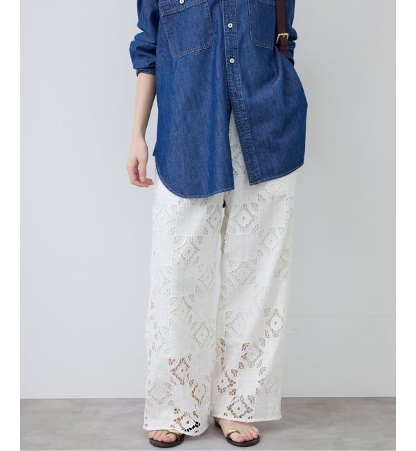 SLOBE IENA「《追加予約》コットンレースイージーパンツ」|その他|