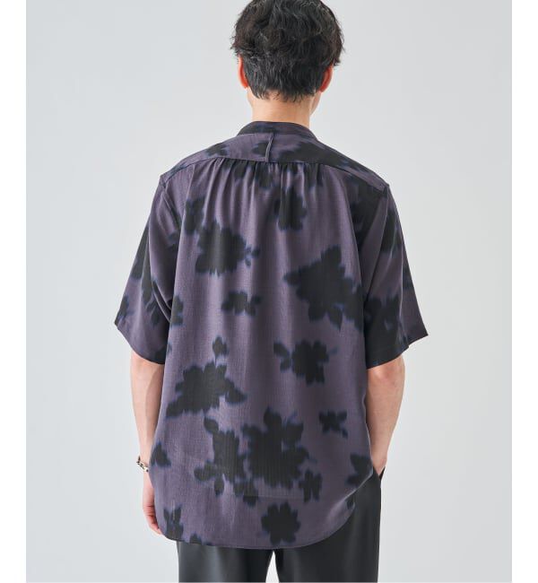 EDIFICE「《予約》パターンクレープ ショートスリーブ バンドカラーシャツ」|シャツ・ブラウス|