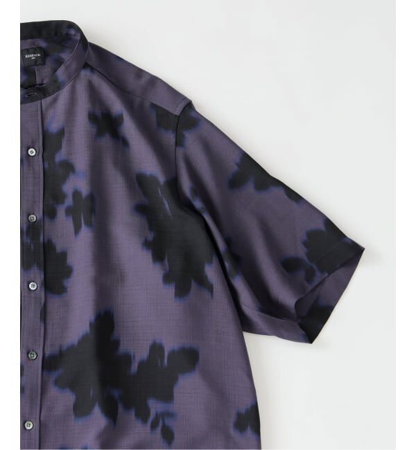 EDIFICE「《予約》パターンクレープ ショートスリーブ バンドカラーシャツ」|シャツ・ブラウス|