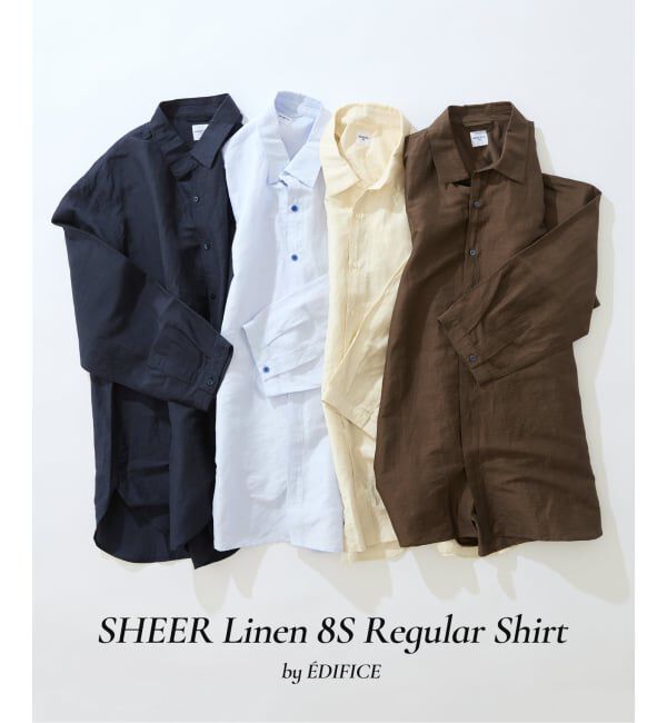 EDIFICE「《予約》シアー リネン 8S レギュラーシャツ」|シャツ・ブラウス|