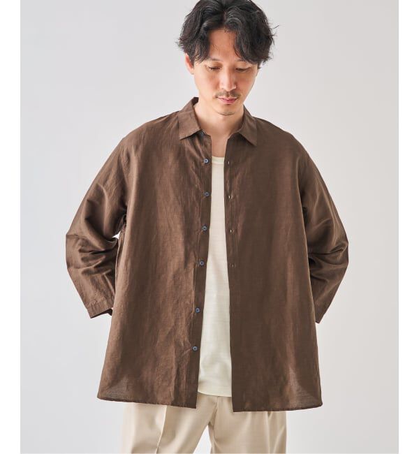 EDIFICE「《予約》シアー リネン 8S レギュラーシャツ」|シャツ・ブラウス|