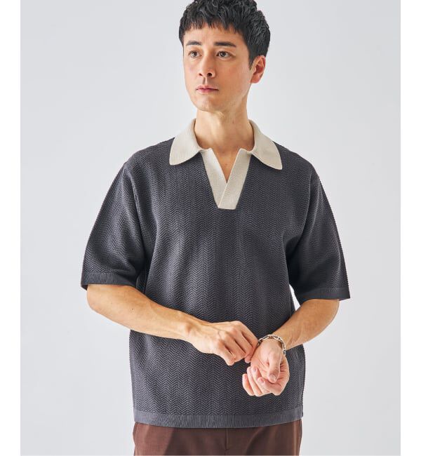 EDIFICE「《予約》スキッパー ポロニット」|ポロシャツ|