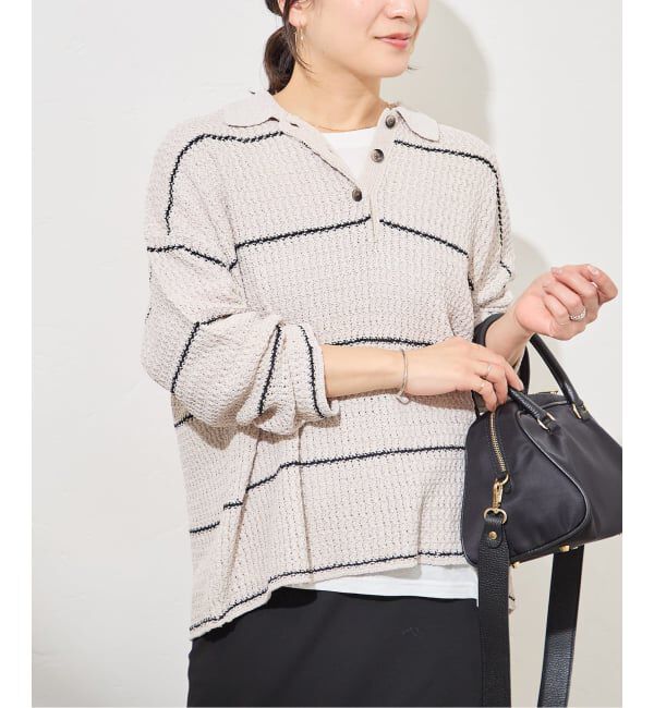 JOURNAL STANDARD「ペーパーヤーンMIXポロカラープルオーバー」|ニット・セーター|