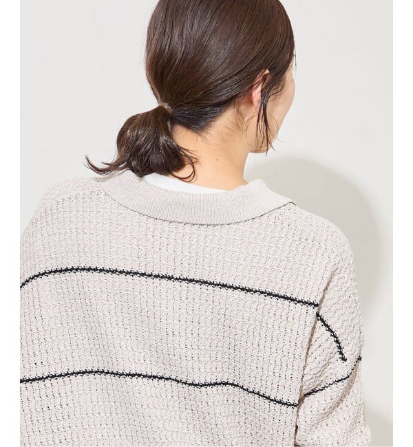JOURNAL STANDARD「ペーパーヤーンMIXポロカラープルオーバー」|ニット・セーター|