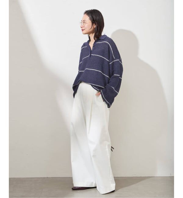 JOURNAL STANDARD「ペーパーヤーンMIXポロカラープルオーバー」|ニット・セーター|