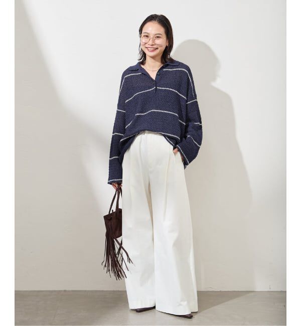 JOURNAL STANDARD「ペーパーヤーンMIXポロカラープルオーバー」|ニット・セーター|