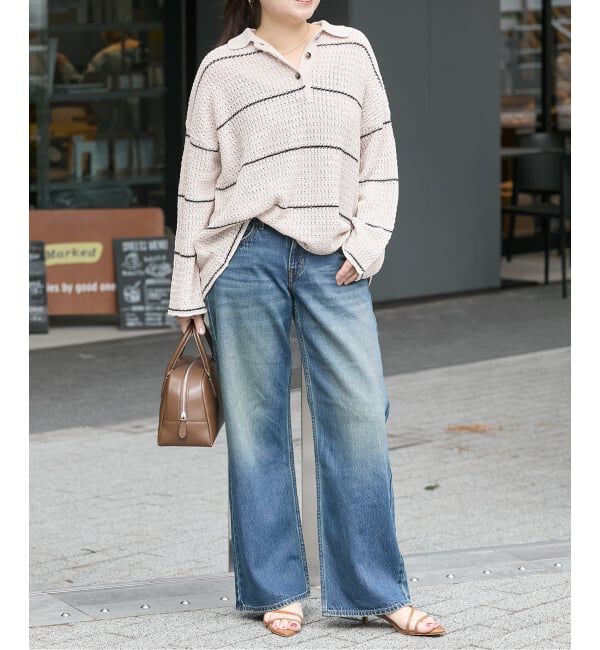 JOURNAL STANDARD「ペーパーヤーンMIXポロカラープルオーバー」|ニット・セーター|