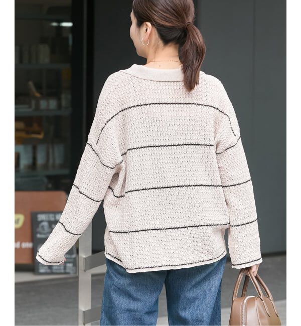 JOURNAL STANDARD「ペーパーヤーンMIXポロカラープルオーバー」|ニット・セーター|