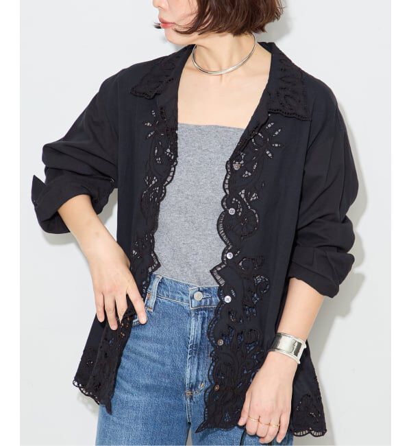 journal standard L'essage「《予約》刺しゅうレースシャツ」|シャツ・ブラウス|ブラック