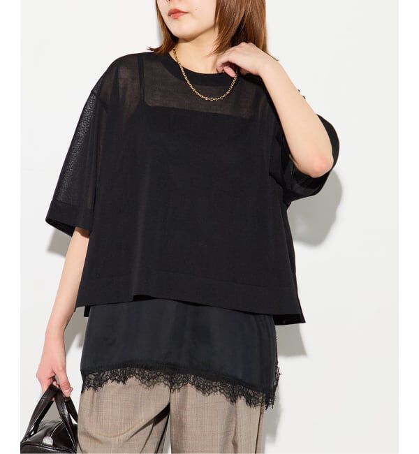 journal standard L'essage「《予約》フォルムニットTシャツ」|ニット・セーター|ブラック