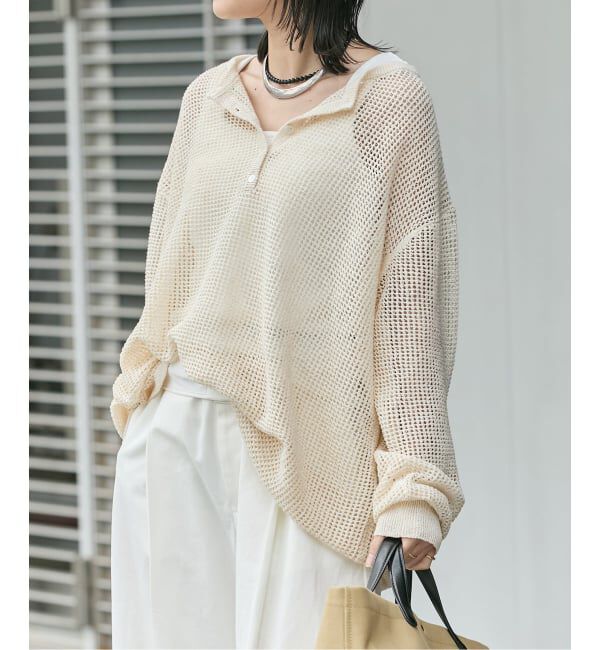 JOURNAL STANDARD「《追加》ヘンリーメッシュニット」|ニット・セーター|ナチュラル