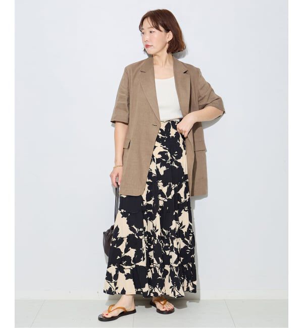 journal standard L'essage「《予約》別注【LUSANA / ルサーナ】RUFFLE TIRED MAXI SKIRT：スカート」|スカート|