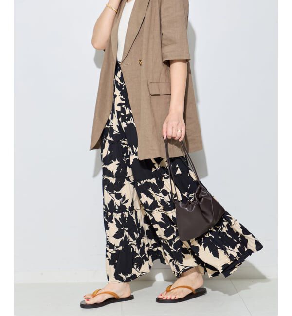 journal standard L'essage「《予約》別注【LUSANA / ルサーナ】RUFFLE TIRED MAXI SKIRT：スカート」|スカート|