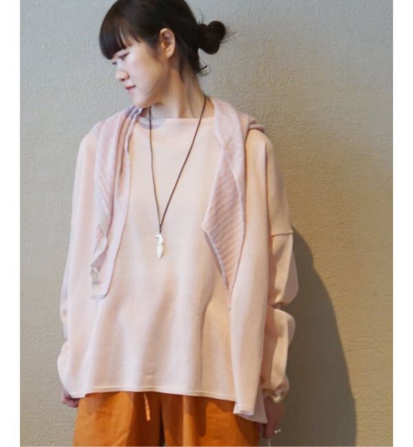 journal standard luxe「【ARMEN】 COTTON STRIPE TRIANGLE SCARF」|バンダナ・スカーフ|ピンク B