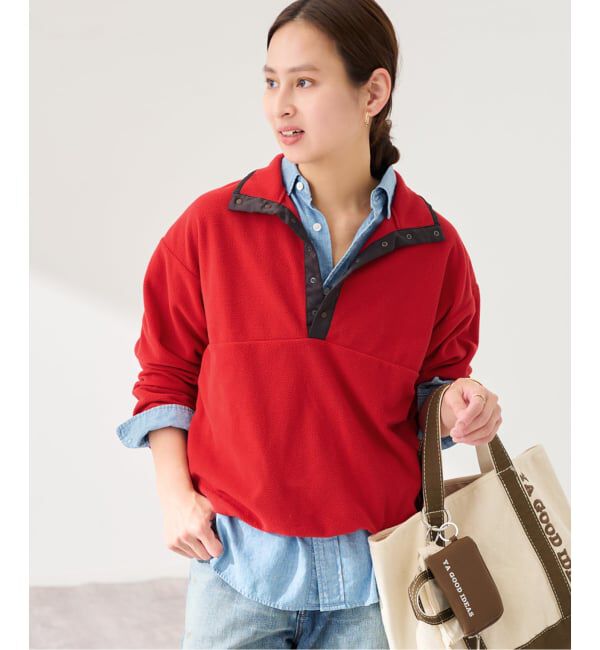 FRAMeWORK「ライトフリーススナップT」|Tシャツ・カットソー|レッド