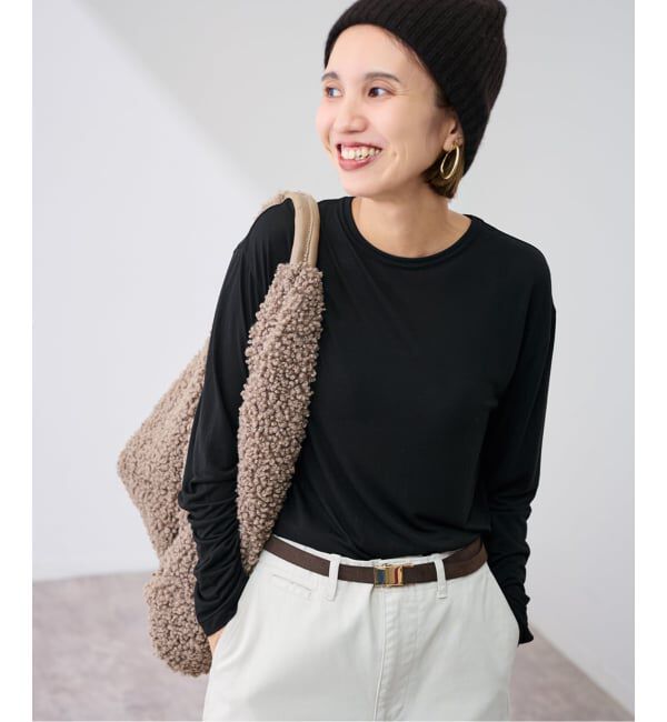 FRAMeWORK「ATON/エイトン MODAL SILK JERSEY CREWNECK PULLOVER」|Tシャツ・カットソー|