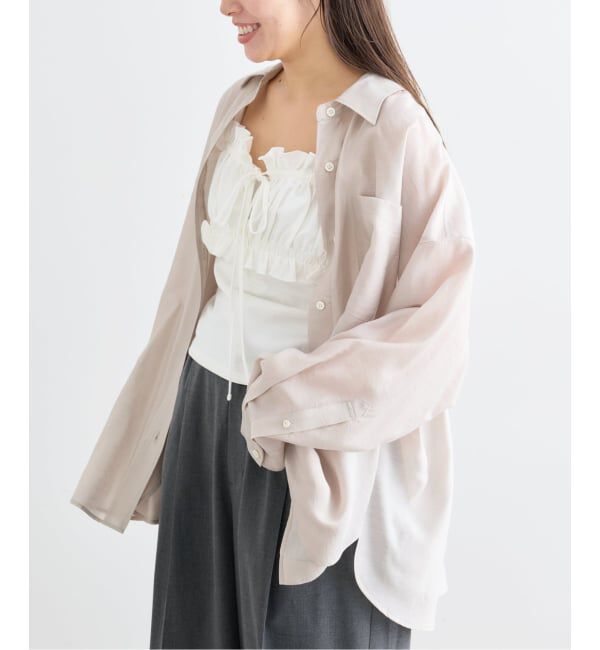 U by SPICK&SPAN「リネンコンエアリーローンオーバーシャツ」|シャツ・ブラウス|