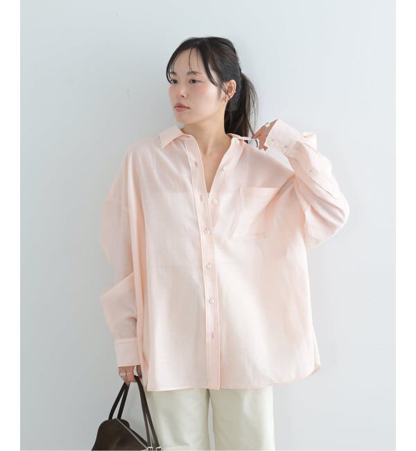 U by SPICK&SPAN「リネンコンエアリーローンオーバーシャツ」|シャツ・ブラウス|