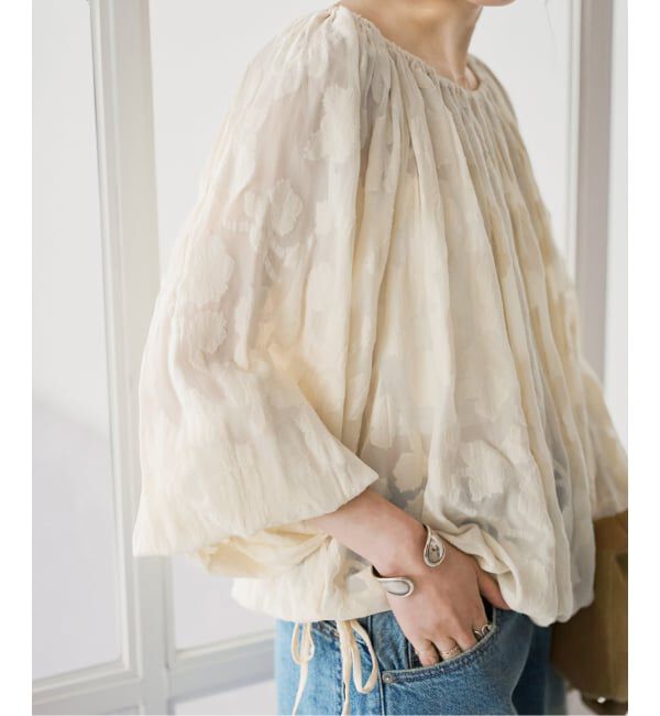 Spick and Span「《予約》HYU フラワージャガードブラウス」|シャツ・ブラウス|