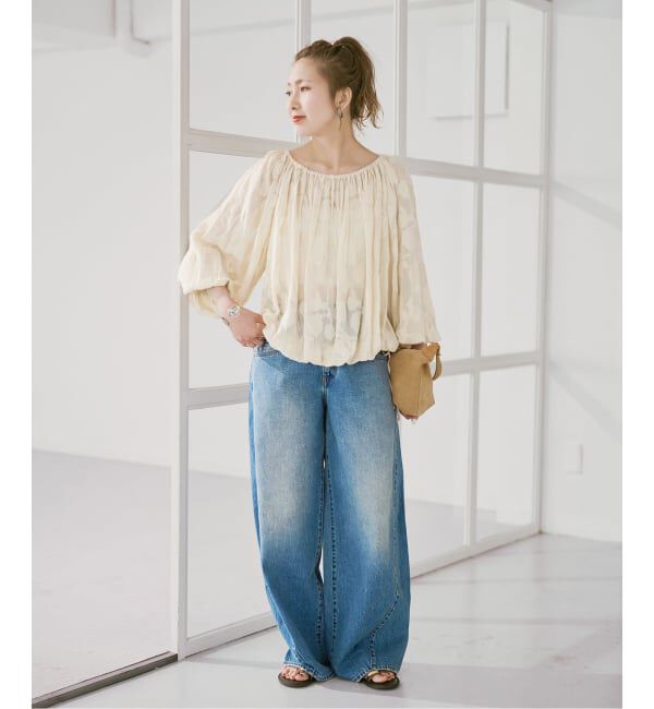 Spick and Span「《予約》HYU フラワージャガードブラウス」|シャツ・ブラウス|