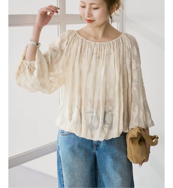 Spick and Span「《予約》HYU フラワージャガードブラウス」|シャツ・ブラウス|