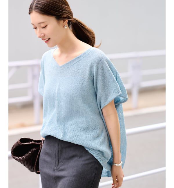 FRAMeWORK「≪予約≫2WAYウォッシャブルニュアンスワイド N/S」|ニット・セーター|ブルー A