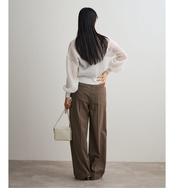 NOBLE「《予約》ドロップリブシアーニットカーディガン」|カーディガン|