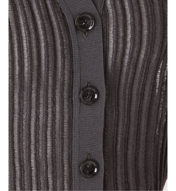 NOBLE「《予約》ドロップリブシアーニットカーディガン」|カーディガン|