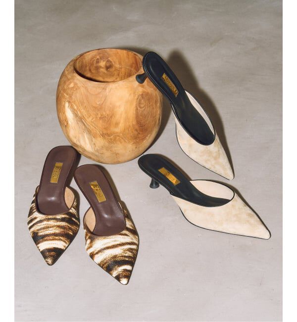 GRISE「GRISE4.5cmレザーポインテッドミュール」|パンプス|