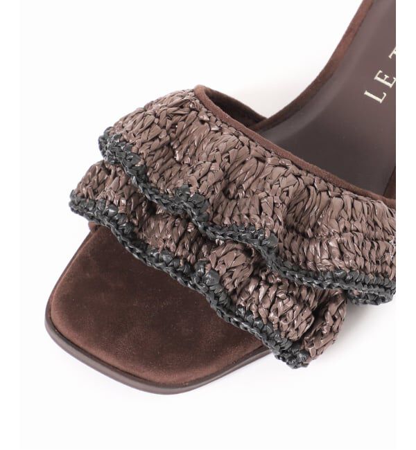  「《予約》ラフィアフリルスライダーサンダル」|サンダル|