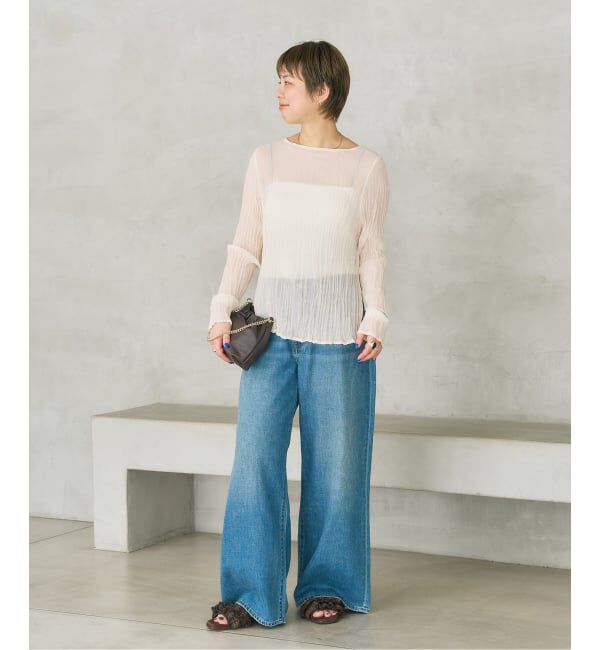  「《予約》ラフィアフリルスライダーサンダル」|サンダル|