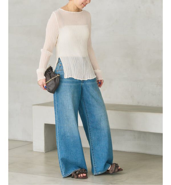  「《予約》ラフィアフリルスライダーサンダル」|サンダル|