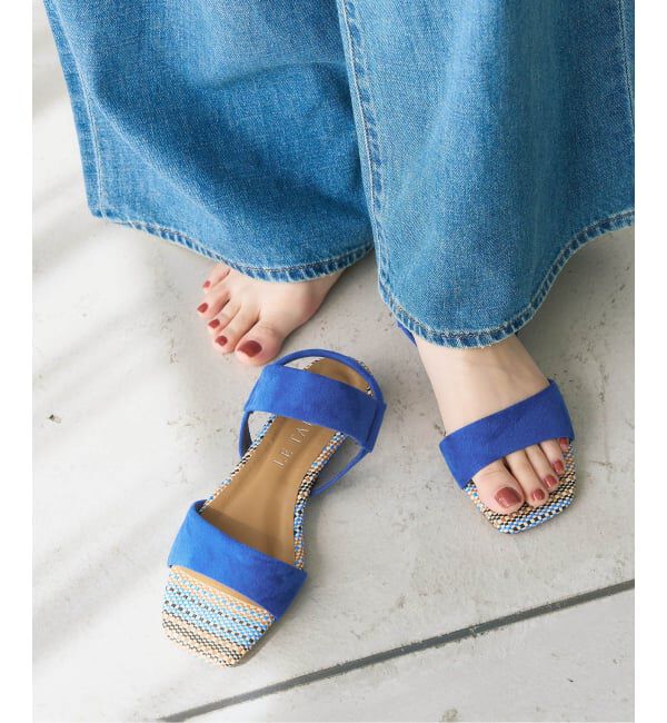  「《追加予約》2cmゴムストラップサンダル」|サンダル|ブルー