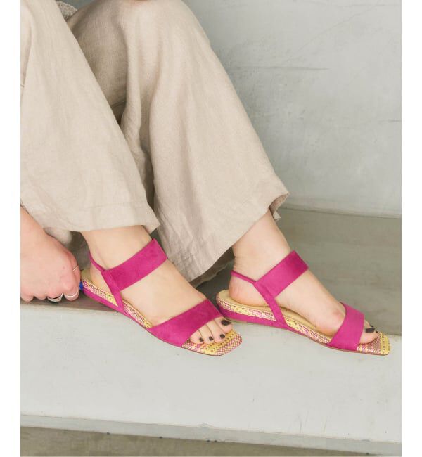  「《追加予約》2cmゴムストラップサンダル」|サンダル|ピンク