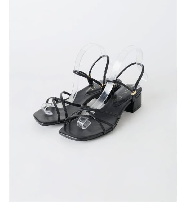  「《予約》3.5cmスクエア2WAYサンダル」|サンダル|ブラック A